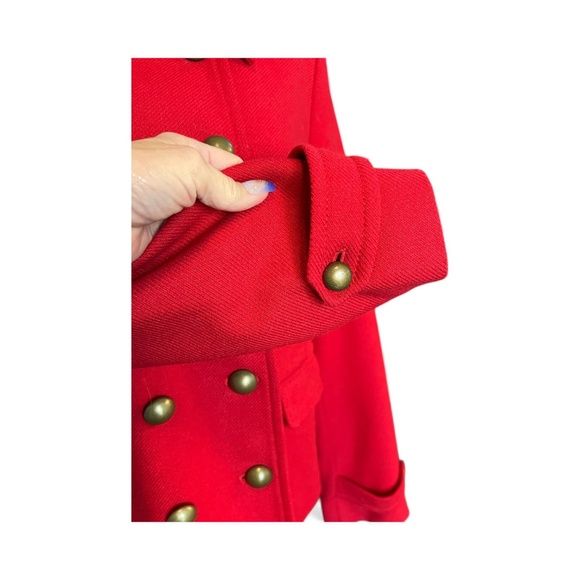 🔴 EUC OLD NAVY Red Double-Breasted Wool-Blend Coat | Sz M - Picture 2 of 8